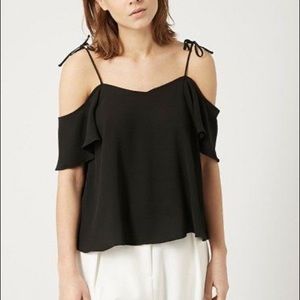 Topshop Tie Shoulder Top